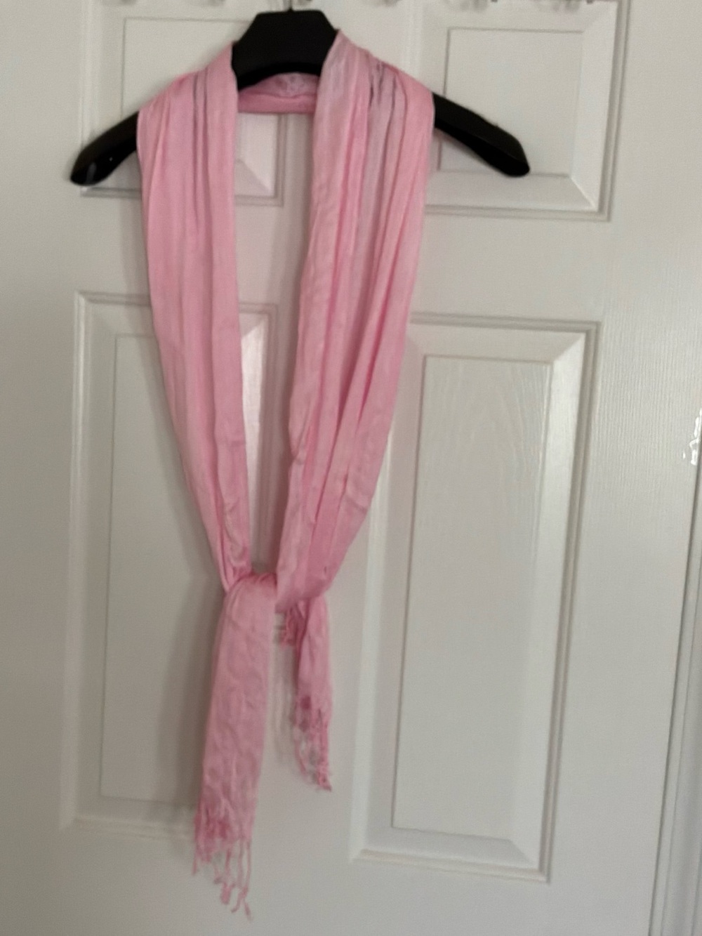 Light Pink Women's Scarf - Soft Fringe Fashion Accessory